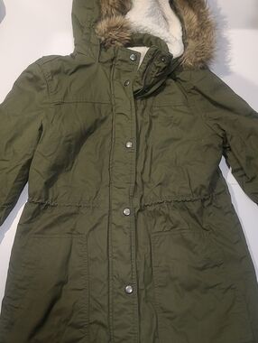 GAP Jacket Womens Green Fur Hooded
